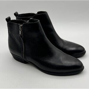 Ralph Lauren Shira Ankle Black Leather Boots Women Size 7.5